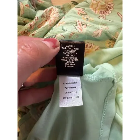 Torrid Maxi Of Shoulder Dress Light Green Floral Spring Princess Fairy Plus 1 - Picture 7 of 7